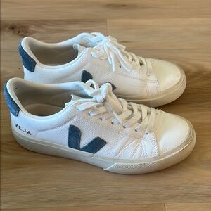 Veja White and Blue Sneakers